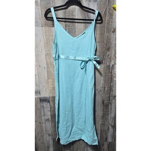 Willi Smith Teal Linen Midi Dress